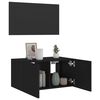 vidaXL TV-Wandschrank mit LED-Leuchten Schwarz 60x35x31 cm
