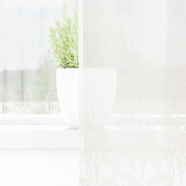 vidaXL Spitzenvorhang mit Vorh&auml;ngen Floral Wei&szlig; 140 x 200 cm Polyester