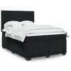 vidaXL Boxspringbett mit Matratze Schwarz 160x200 cm Samt