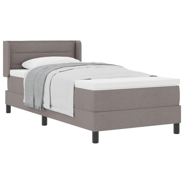 vidaXL Boxspringbett mit Matratze Taupe 190 x 90 cm Polyester