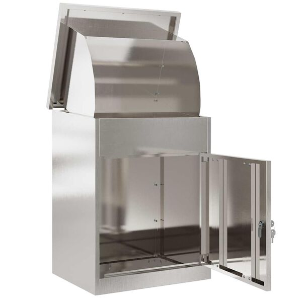 vidaXL Paketdrop-Box Schwarz 44 x 35 x 59 cm Edelstahl