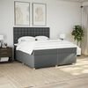 vidaXL Boxspringbett mit Matratze Dunkelgrau 200x200 cm Stoff