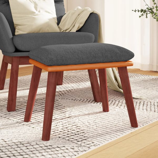 vidaXL Fu&szlig;hocker Dunkelgrau 45x29,5x35 cm Stoff und Kunstleder