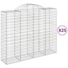 vidaXL Gabionen mit Hochbogen 25Stk. 200x50x160/180cm Verzinktes Eisen