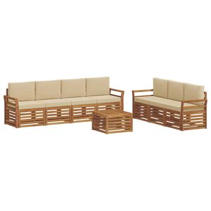 vidaXL Sofagarnituren 8 pcs Natur und Beige Massivholz Akazie