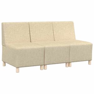 vidaXL Modulares Armfreies Sofa 3 stk. Creme Stoff
