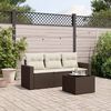 vidaXL 4-tlg. Garten-Sofagarnitur mit Kissen Braun Poly Rattan