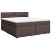 vidaXL Boxspringbett mit Matratze Dunkelbraun 180x200 cm Stoff