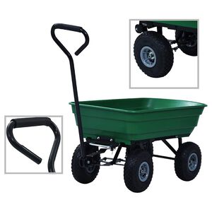vidaXL Garten-Kippwagen 300 kg 75 L Gr&uuml;n