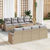 vidaXL Gartensofa-set mit Kissen 9 pcs Beige Poly-Rattan