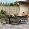 vidaXL Garten Essgruppe 9 pcs Grau Poly-Rattan