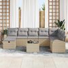 vidaXL Garten-Sofa-Set mit Kissen mit Speicher 9 pcs Beige Poly Rattan