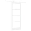 vidaXL Schiebet&uuml;r ORKDAL Wei&szlig; 83 x 211 cm Massivholz Kiefer und Glas