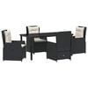 vidaXL Garten Essgruppe 5 Stk. Schwarz Poly-Rattan
