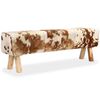 vidaXL Sitzbank Echtes Ziegenleder 160 x 28 x 50 cm