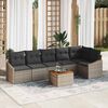 vidaXL Gartensofa-set mit Kissen 7 pcs Grau Poly-Rattan