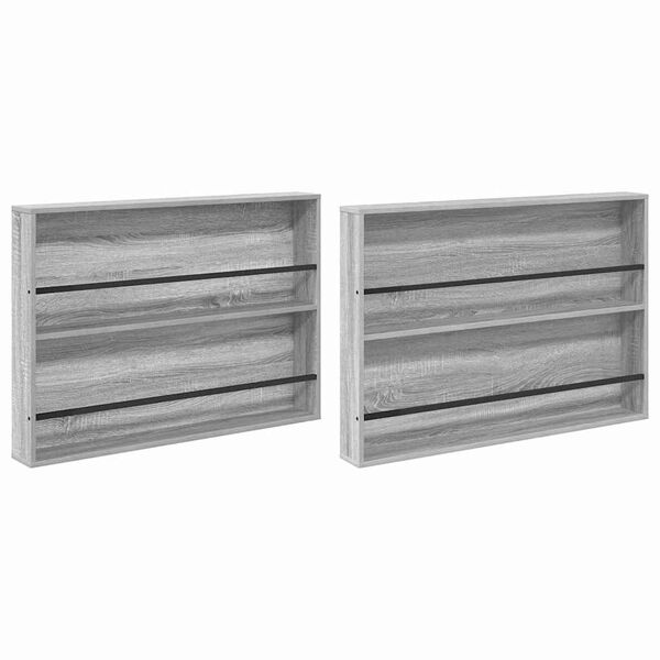 vidaXL Magazinregal 2 pcs Graues Sonoma 100 x 12 x 70 cm Holzwerkstoff