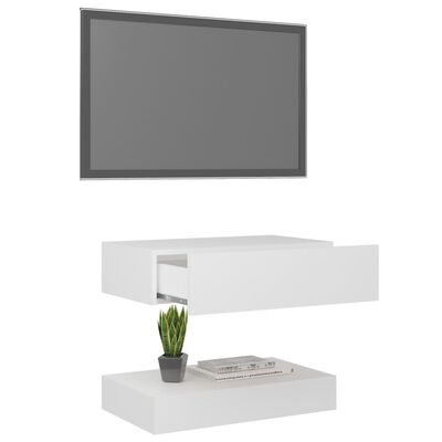 vidaXL TV-Schrank mit LED-Leuchten Weiß 60x35 cm