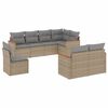 vidaXL 8-tlg. Garten-Sofagarnitur mit Kissen Beige Poly Rattan