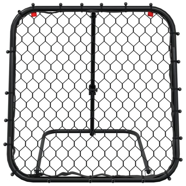 vidaXL Fu&szlig;ball-Rebounder Verstellbar Schwarz 84x73x60-80 cm Stahl