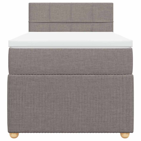 vidaXL Boxspringbett mit Matratze Taupe 90x190 cm Stoff