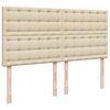 vidaXL Boxspringbett mit Matratze Creme 180x200 cm Stoff
