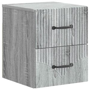 vidaXL Wandmontierter Nachttisch Graues Sonoma 34,5 x 33 x 40 cm