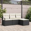 vidaXL Garten-Sofa-Set mit Kissen mit Speicher 4 pcs Schwarz und Creme