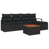 vidaXL Gartensofa-set 6 stk. Schwarz Poly-Rattan