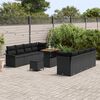 vidaXL Gartensofa-set mit Kissen 11 pcs Schwarz Poly-Rattan