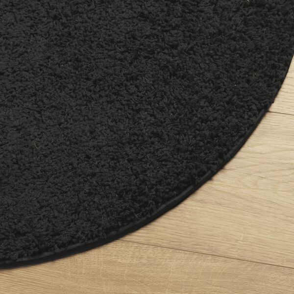 vidaXL Shaggy-Teppich PAMPLONA Hochflor Modern Schwarz &Oslash; 100 cm