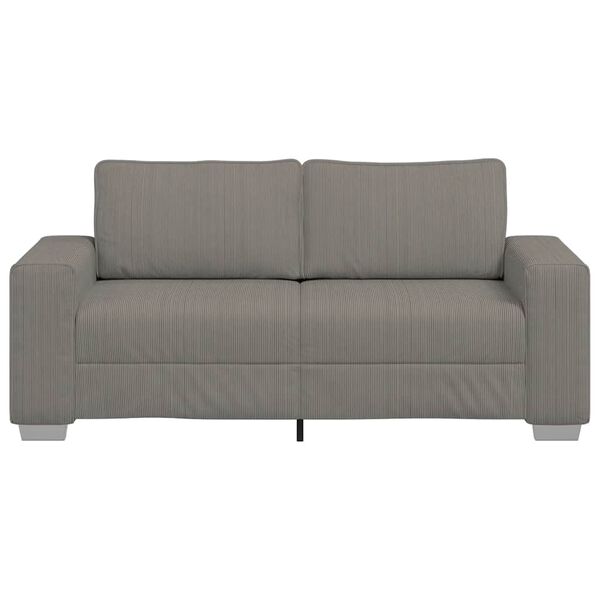 vidaXL Zweisitzer-Sofa Hellgrau 180x77x82 cm Cordstoff