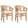 vidaXL Gartenstühle 2 pcs Braun 63 x 58 x 89 cm Teak-Massivholz