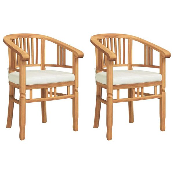 vidaXL Gartenstühle 2 pcs Braun 63 x 58 x 89 cm Teak-Massivholz