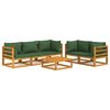 vidaXL 6-tlg. Garten-Lounge-Set mit Gr&uuml;nen Kissen Massivholz