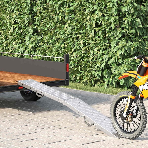 vidaXL Faltbare Rampe 200kg pro Rampe Silber 186 x 23 x 4,5 cm