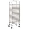 vidaXL Tablettwagen f&uuml;r 16 Tabletts 38x55x163 cm Edelstahl