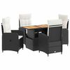 vidaXL Outdoortisch-Set 5 stk. Schwarz und Cremewei&szlig;
