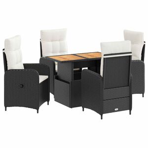 vidaXL Outdoortisch-Set 5 stk. Schwarz und Cremewei&szlig;