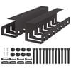 vidaXL Unter dem Schreibtisch Kabelmanagement Tray 2 Stk. Schwarz