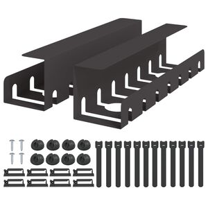 vidaXL Unter dem Schreibtisch Kabelmanagement Tray 2 Stk. Schwarz