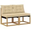 vidaXL 2 stk. Outdoor Mittelsofa Massivholz Akazie und Textilene Stoff