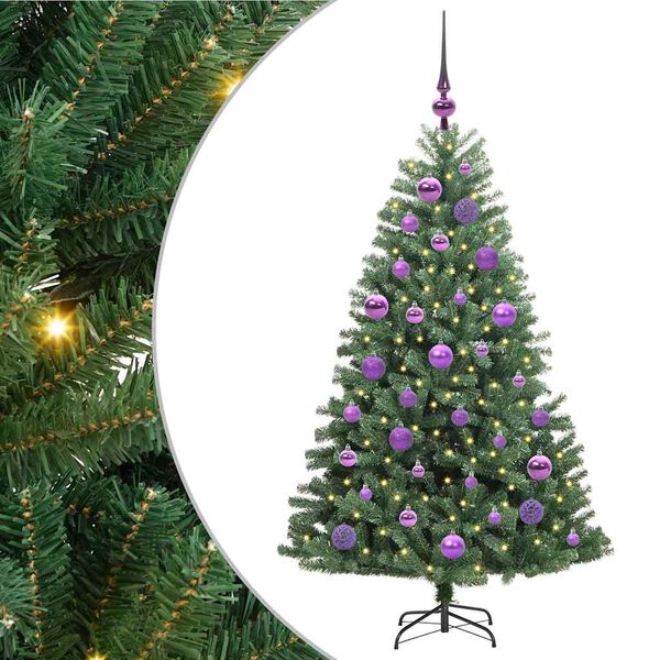 vidaXL K&uuml;nstlicher klappbarer Weihnachtsbaum mit 150 LEDs Gr&uuml;n 120 cm
