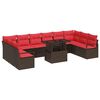 vidaXL Garten-Sofa-Set 11 stk. Braun Poly-Rattan
