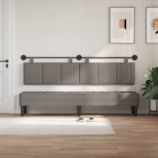 vidaXL H&auml;ngevorderseite Wandmontiert Taupe 210 x 55 x 5 cm Stoff