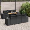 vidaXL 7-tlg. Garten-Sofagarnitur mit Kissen Schwarz Poly Rattan