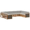 vidaXL Outdoor-Sofagarnitur mit Kissen 9 pcs Nat&uuml;rlich und Hellgrau