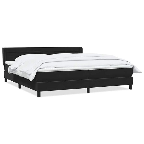 vidaXL Boxspringbett mit Matratze Schwarz 200x210 cm Samt