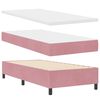 vidaXL LED Boxspringbett mit Matratze Rosa 90 x 200 cm Samt