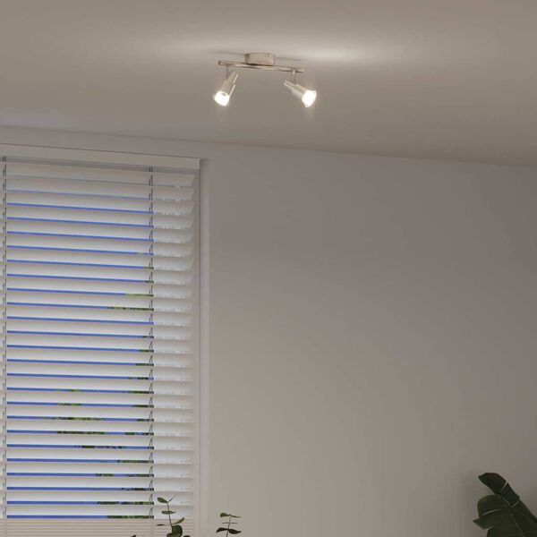 vidaXL Deckenstrahler mit Strahlern Nickel 25,5 x 8 x 11 cm Stahl